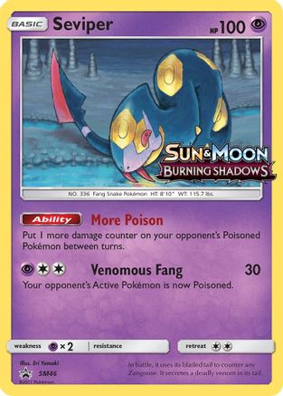 Seviper - SM46 (Prerelease) (SM46/248) [SM Promos] Holofoil - Promo product image 1, provided for visual reference and