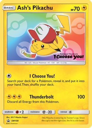Ash's Pikachu (SM108/248) [SM Promos] - Promo product image 1, provided for visual reference and product detail review