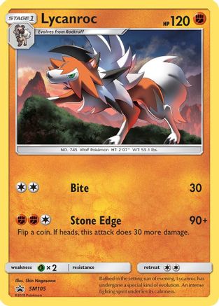 Lycanroc - SM105 (SM105/248) [SM Promos] Holofoil - Promo product image 1, provided for visual reference and product detail