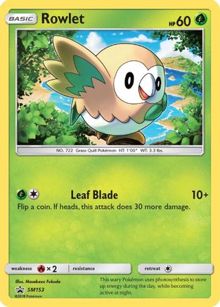Rowlet (SM153/248) [SM Promos] Holofoil - Promo product image 1, provided for visual reference and product detail review
