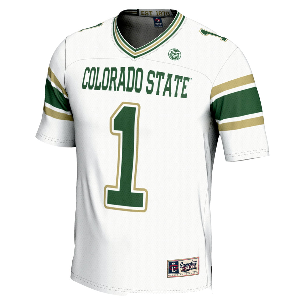 #1 Colorado State Rams Endzone Football Jersey - White product image 3