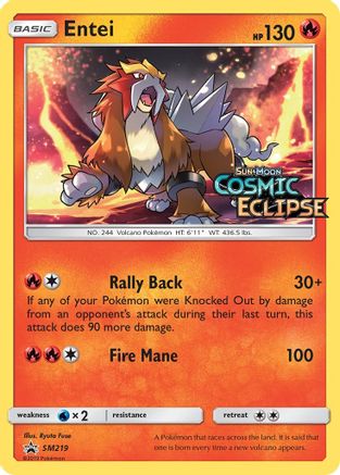 Entei - SM219 (Prerelease) (SM219/248) [SM Promos] Holofoil - Promo product image 1, provided for visual reference and