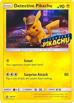Detective Pikachu - SM170 (Stamped) (SM170) [SM Promos] Holofoil - Promo product image 1, provided for visual reference and