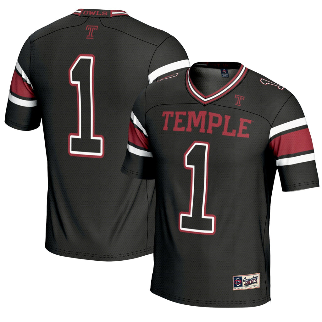 #1 Temple Owls Endzone Football Jersey - Black product image 1