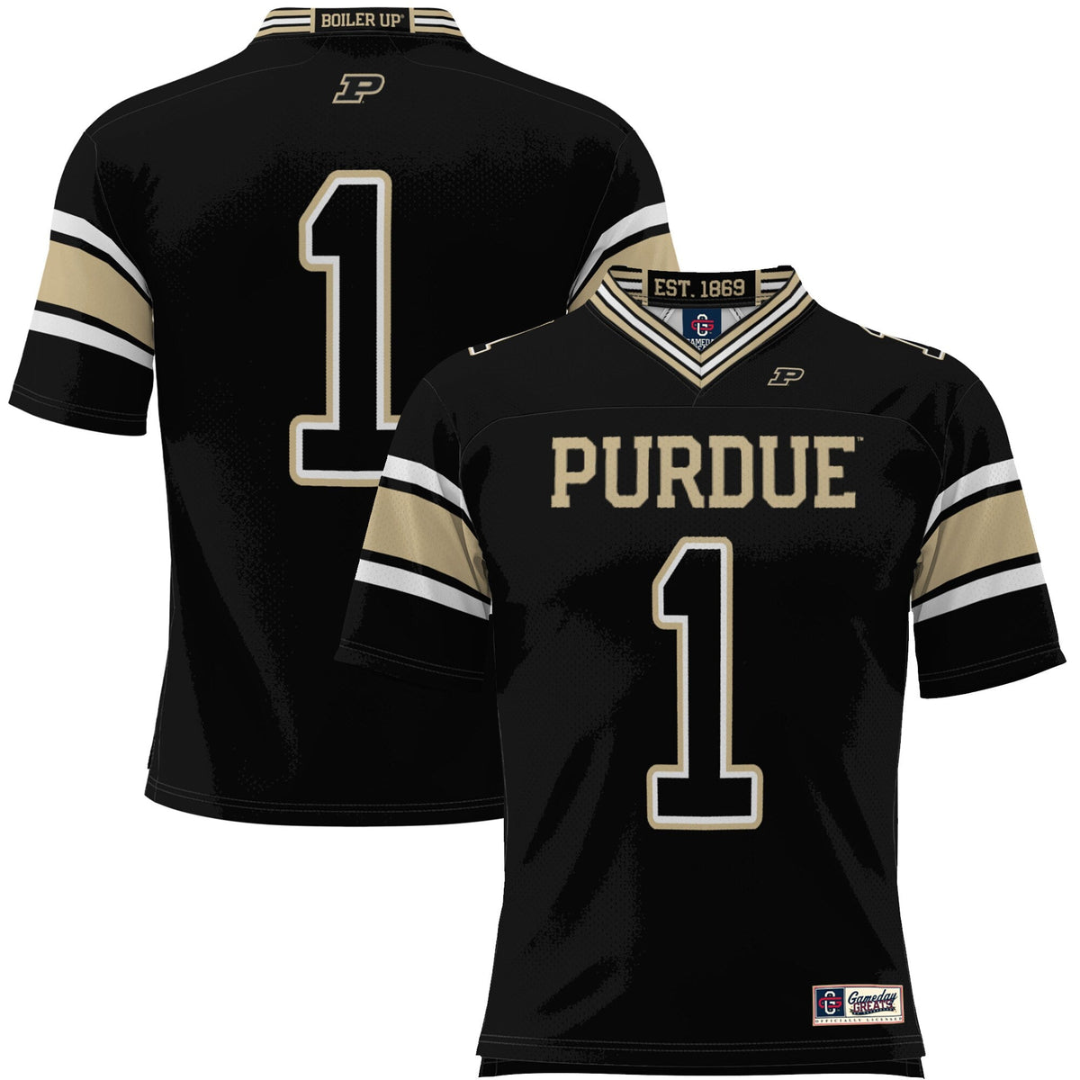 #1 Purdue Boilermakers Endzone Football Jersey - Black product image 2