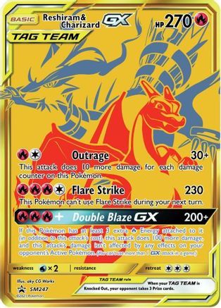 Reshiram & Charizard GX (SM247/248) [SM Promos] Holofoil - Promo product image 1, provided for visual reference and product