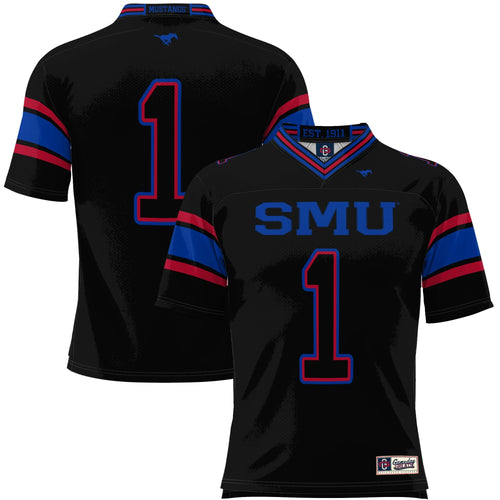 #1 SMU Mustangs Endzone Football Jersey - Black product image 2