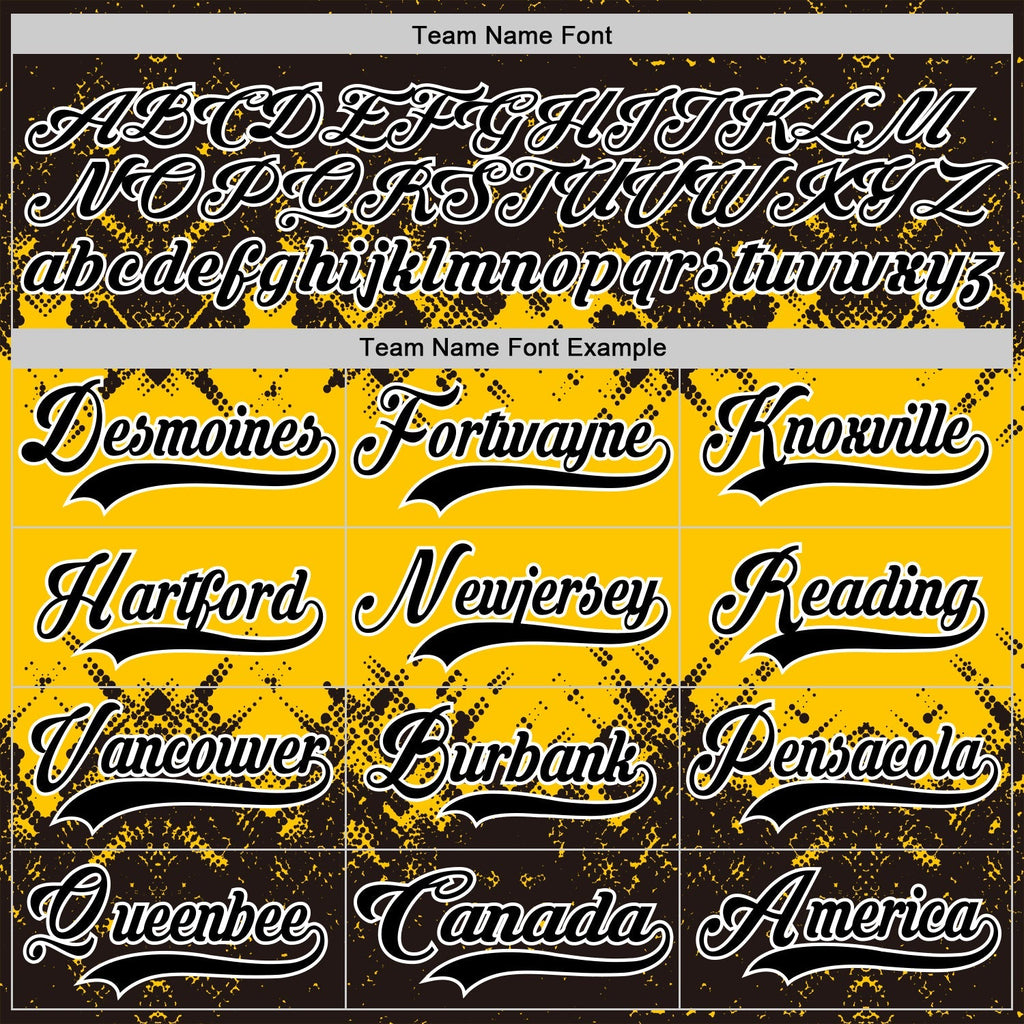 Custom Hockey Jersey - Black Yellow-White Abstract Splatter product image 6