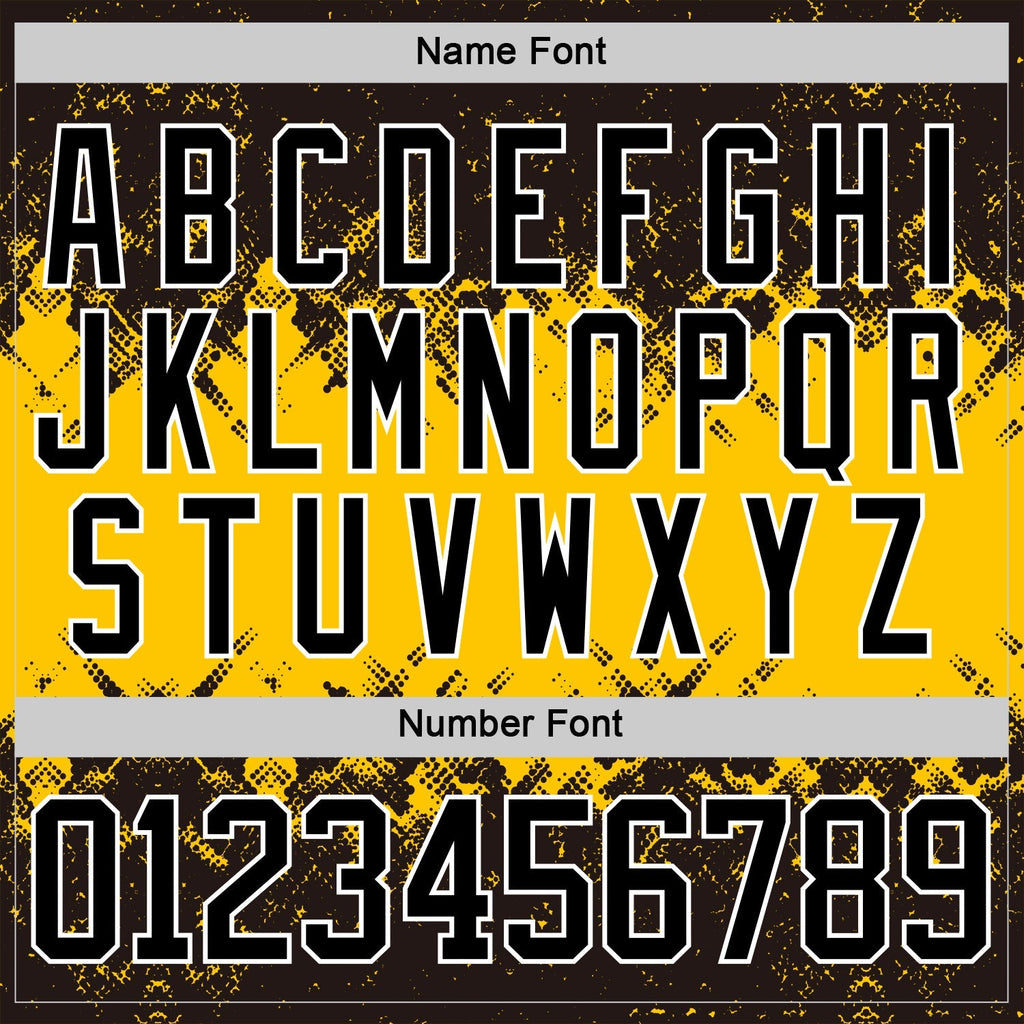 Custom Hockey Jersey - Black Yellow-White Abstract Splatter product image 7