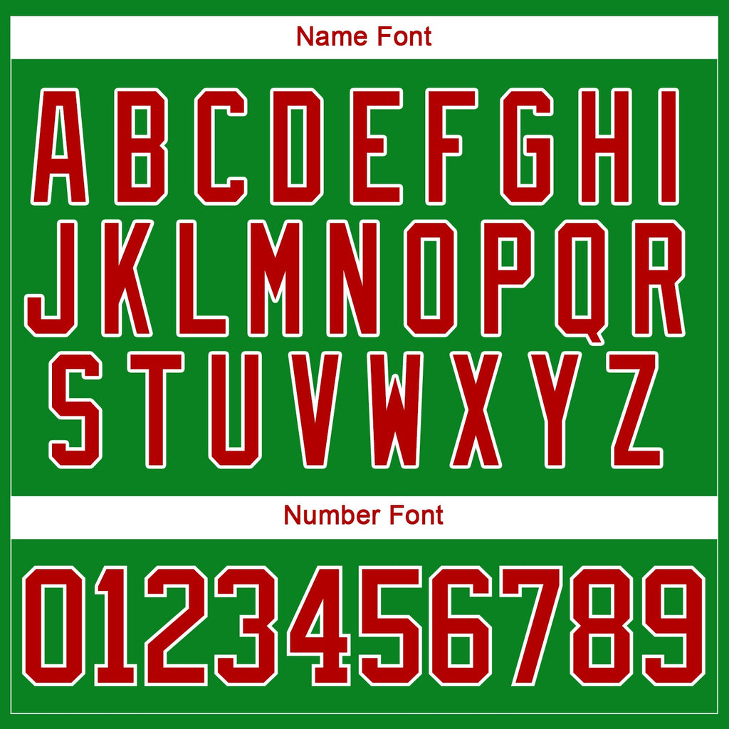 Custom Hockey Jersey - Grass Green Red-White Christmas product image 4