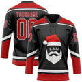 Custom Hockey Jersey - Black Red-White Christmas Santa product image 1