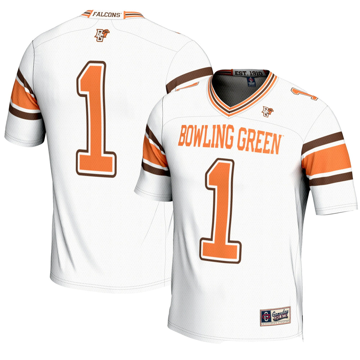 #1 Bowling Green St. Falcons Endzone Football Jersey - White product image 1