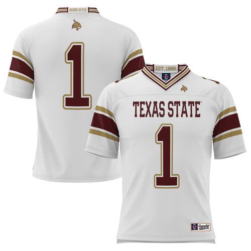 #1 Texas State Bobcats Endzone Football Jersey - White product image 2