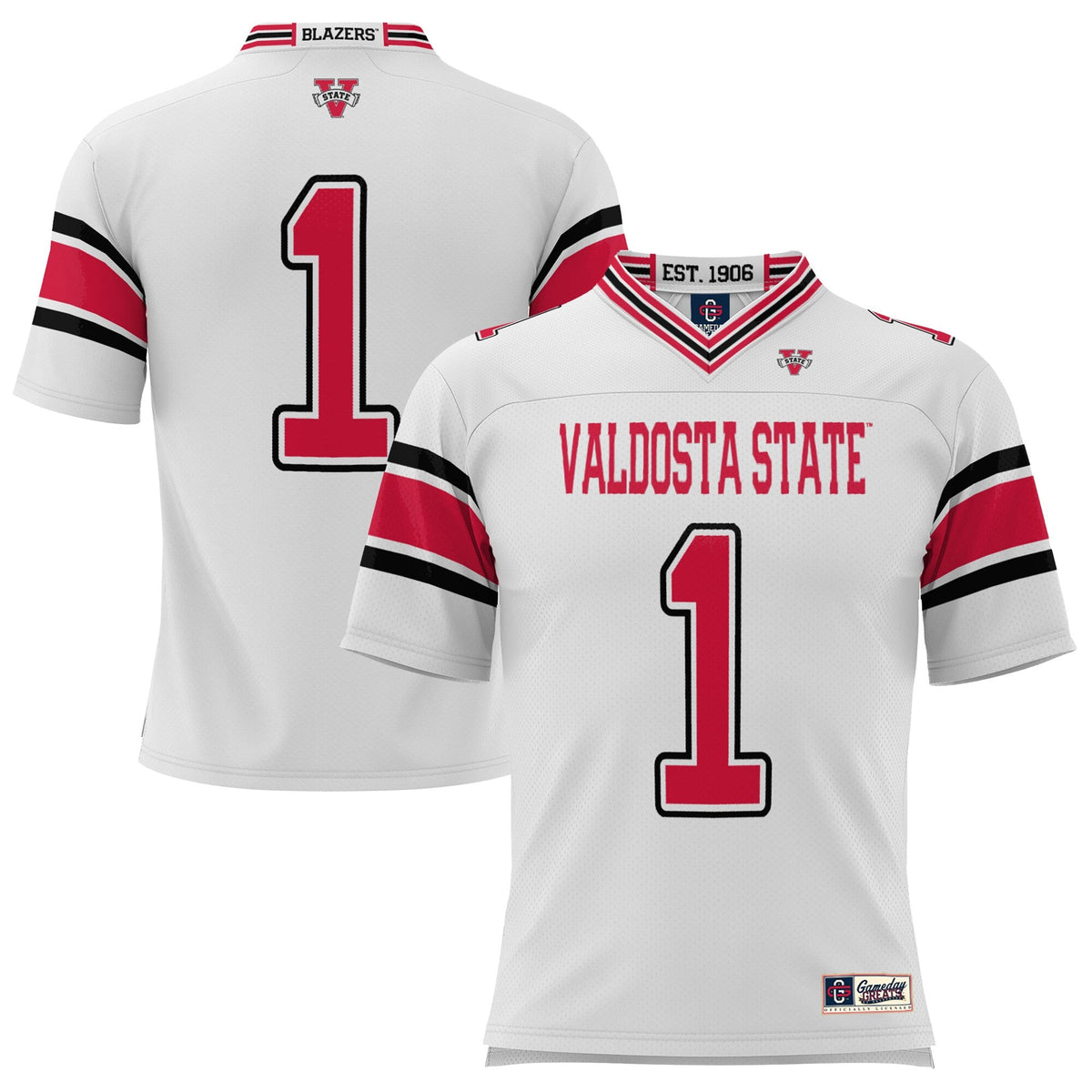 #1 Valdosta State Blazers Endzone Football Jersey - White product image 2