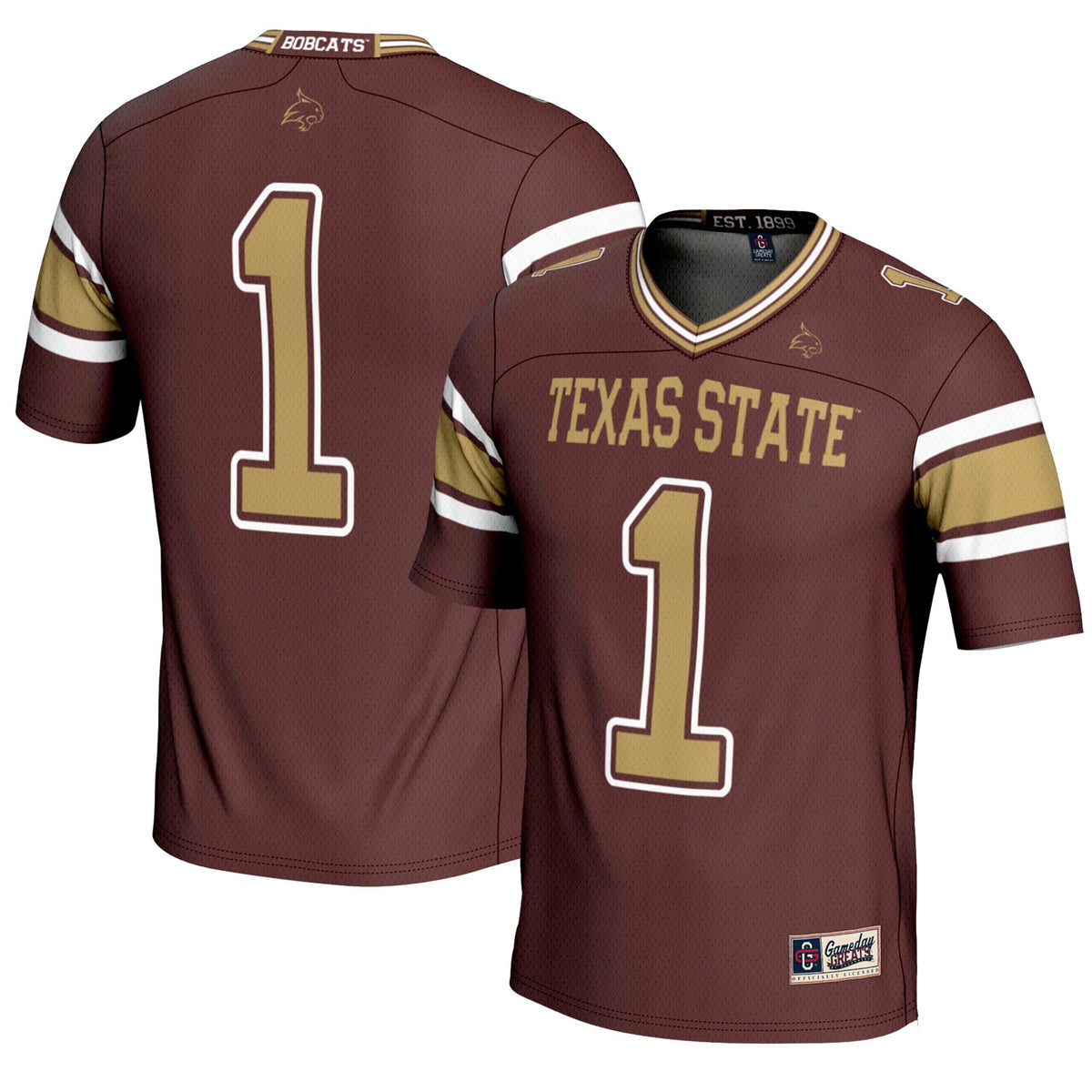 #1 Texas State Bobcats Endzone Football Jersey - Maroon product image 1