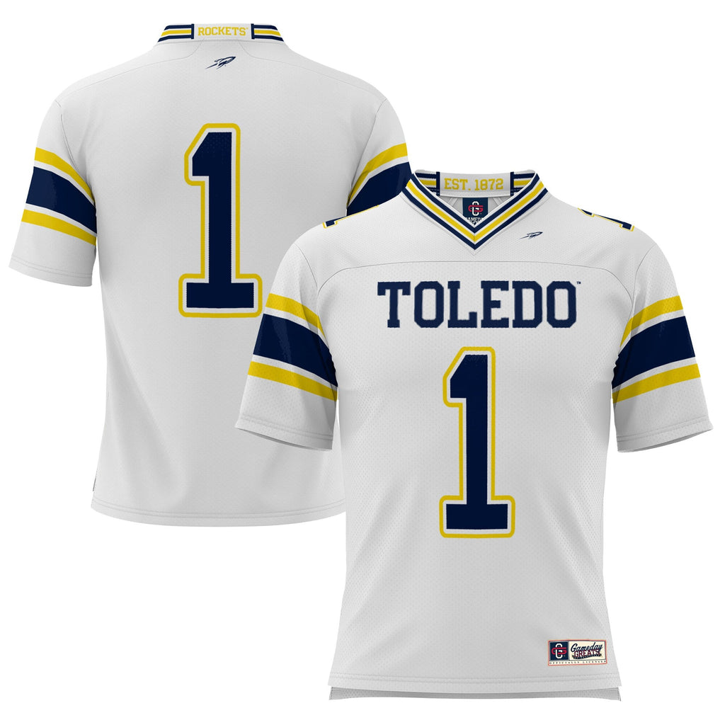 #1 Toledo Rockets Endzone Football Jersey - White product image 2
