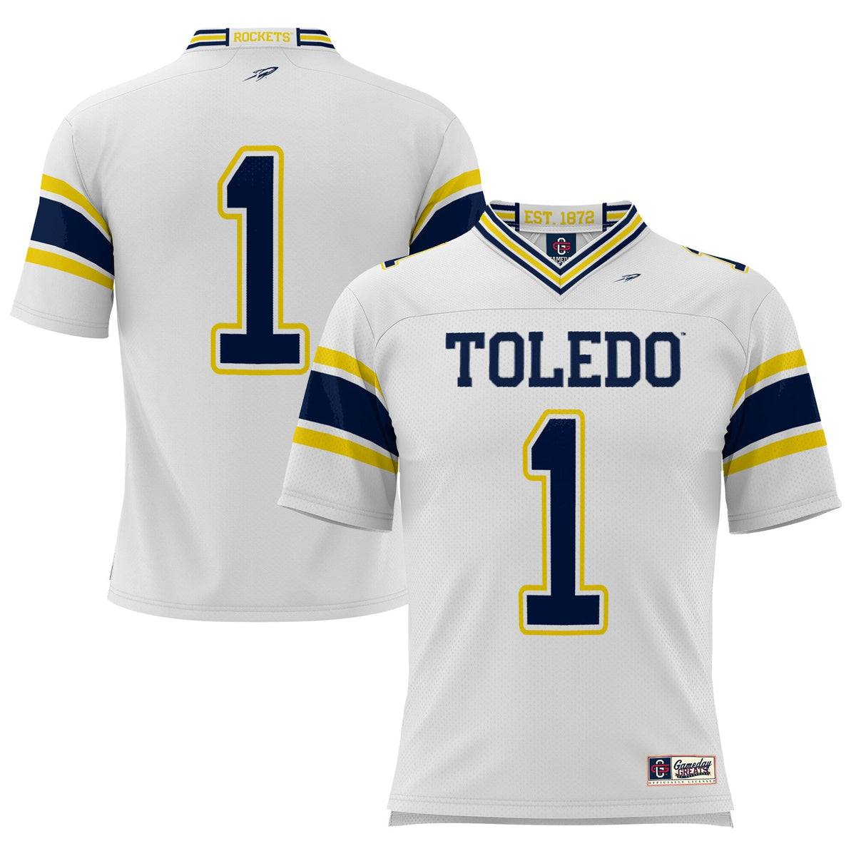 #1 Toledo Rockets Endzone Football Jersey - White product image 2