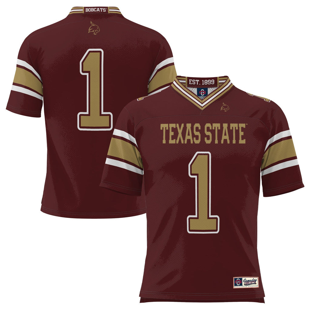 #1 Texas State Bobcats Endzone Football Jersey - Maroon product image 2