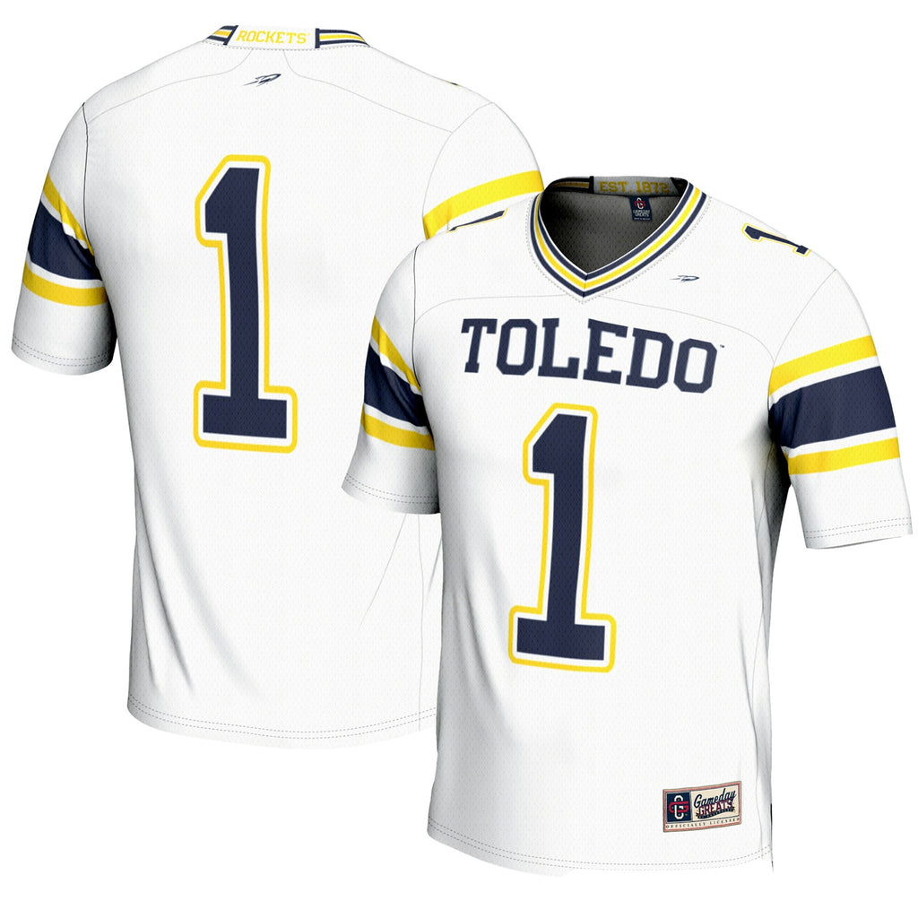 #1 Toledo Rockets Endzone Football Jersey - White product image 1