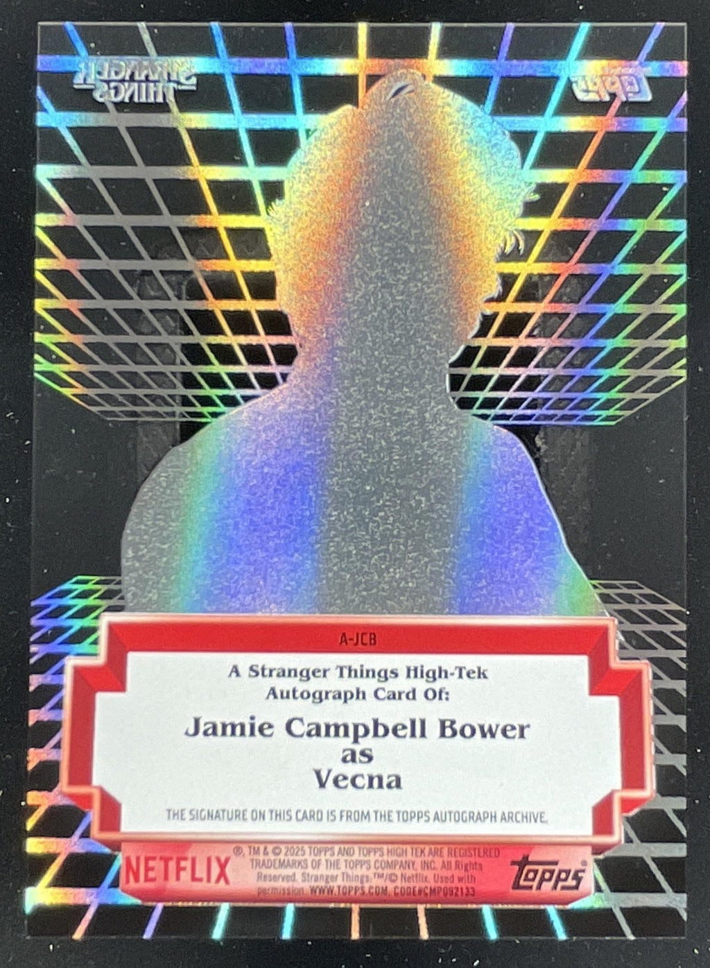 2025 Topps High Tek Stranger Things #A-JCB Jamie Campbell Bower Auto product image 2, provided for visual reference and