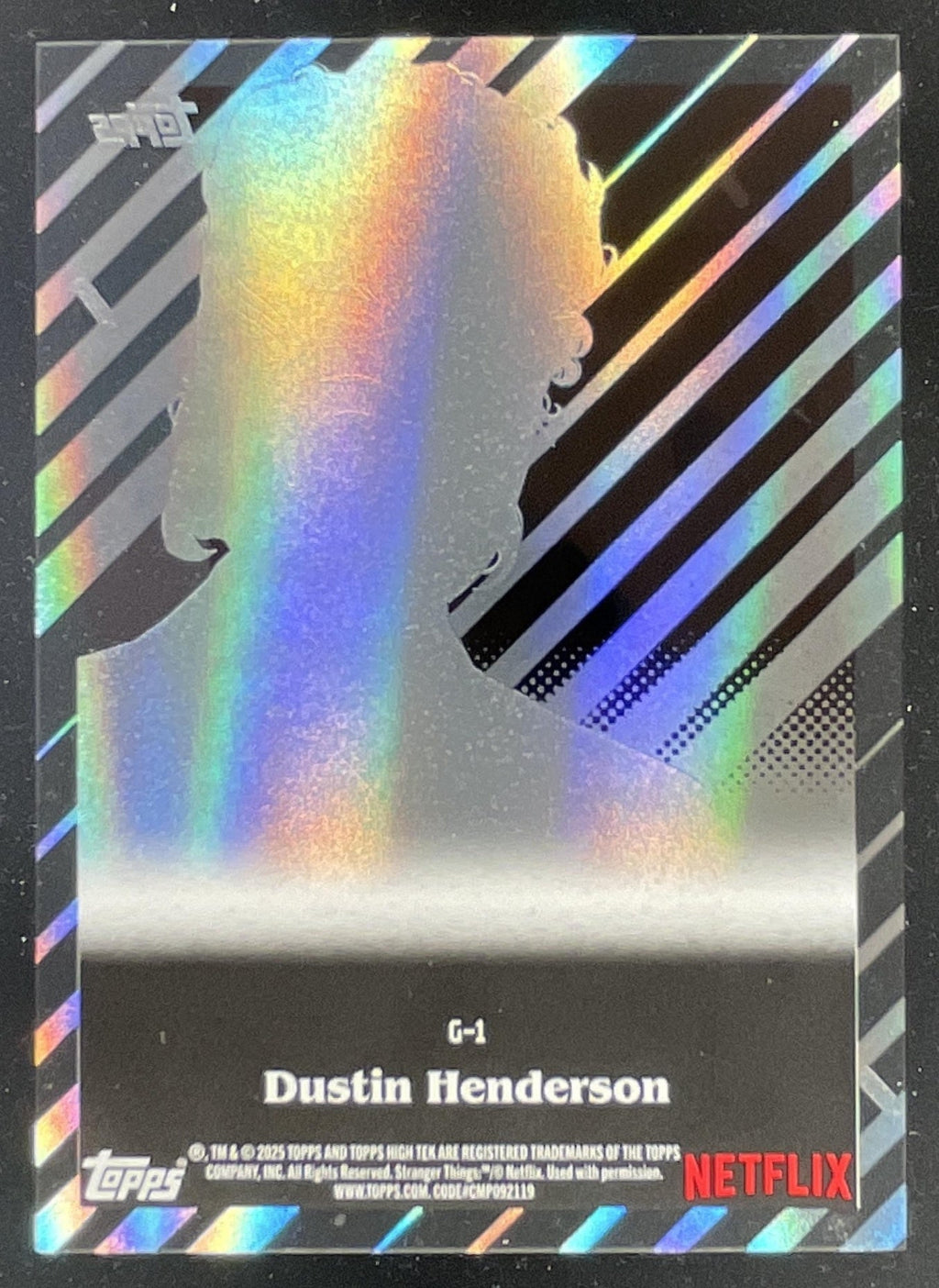 2025 Topps High Tek Stranger Things Glam #G-1 Dustin Henderson product image 2, provided for visual reference and product