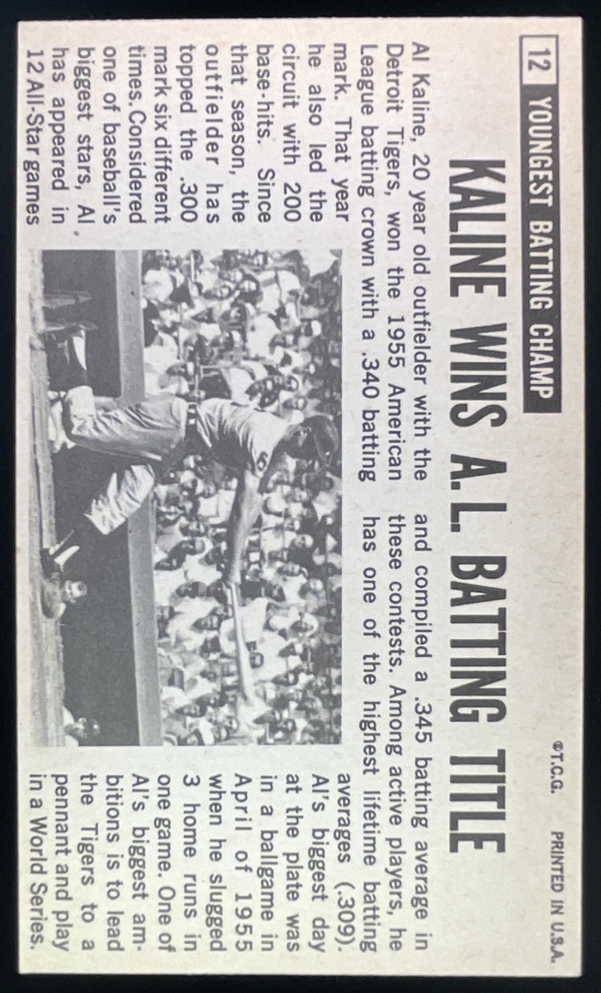 1964 Topps Giants #12 Al Kaline product image 2, provided for visual reference and product detail review