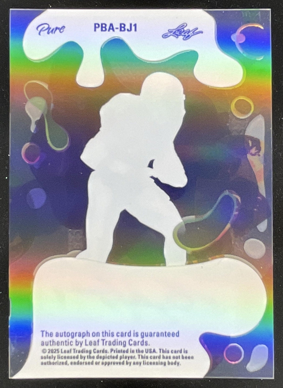 2025 Leaf Eclectic Signature Series Pure Prismatic Blue Bo Jackson Auto 1/1 product image 2, provided for visual reference