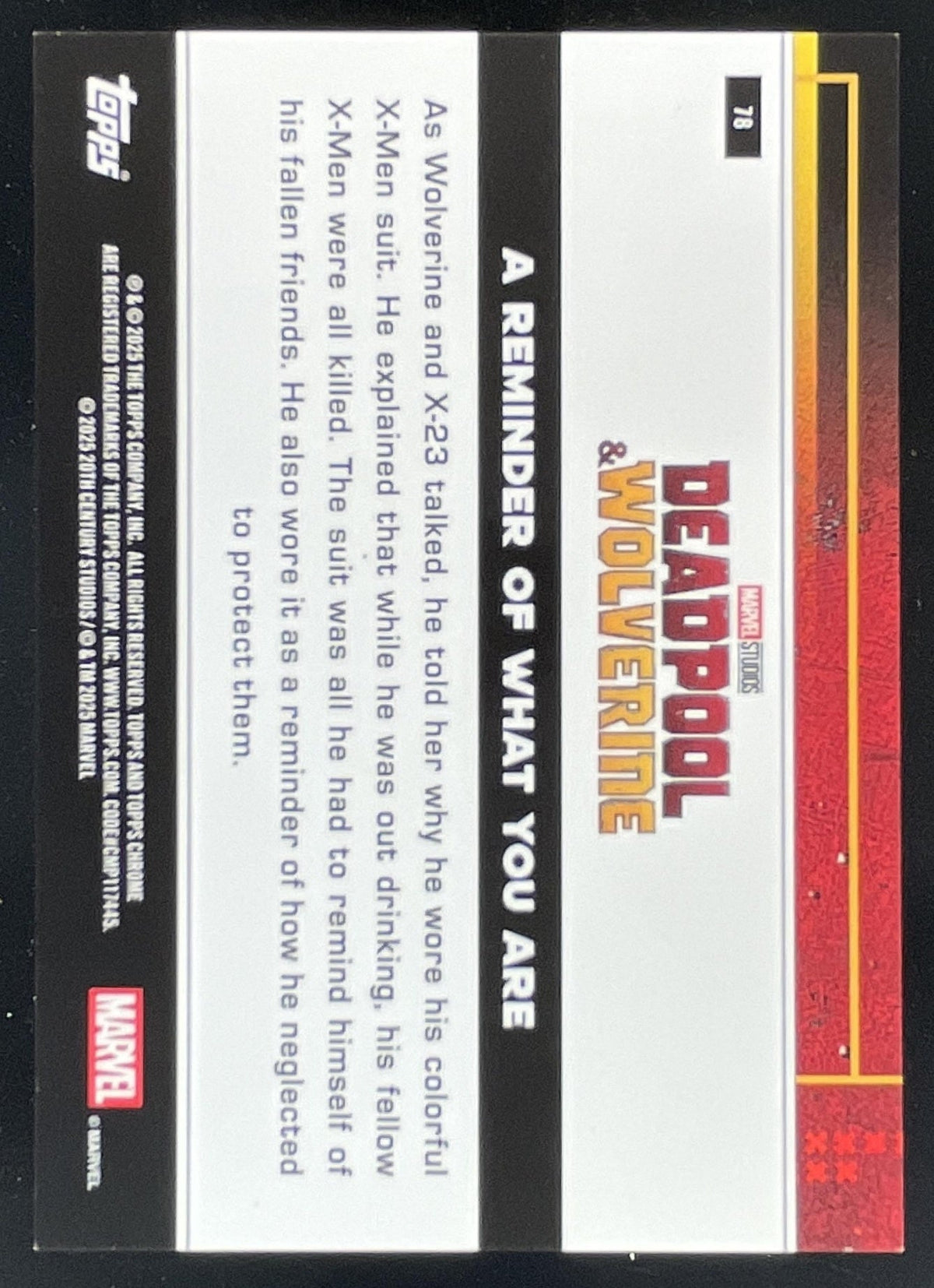 2025 Topps Chrome Deadpool Multiverse More Black A Reminder Of What You Are /10 product image 2, provided for visual