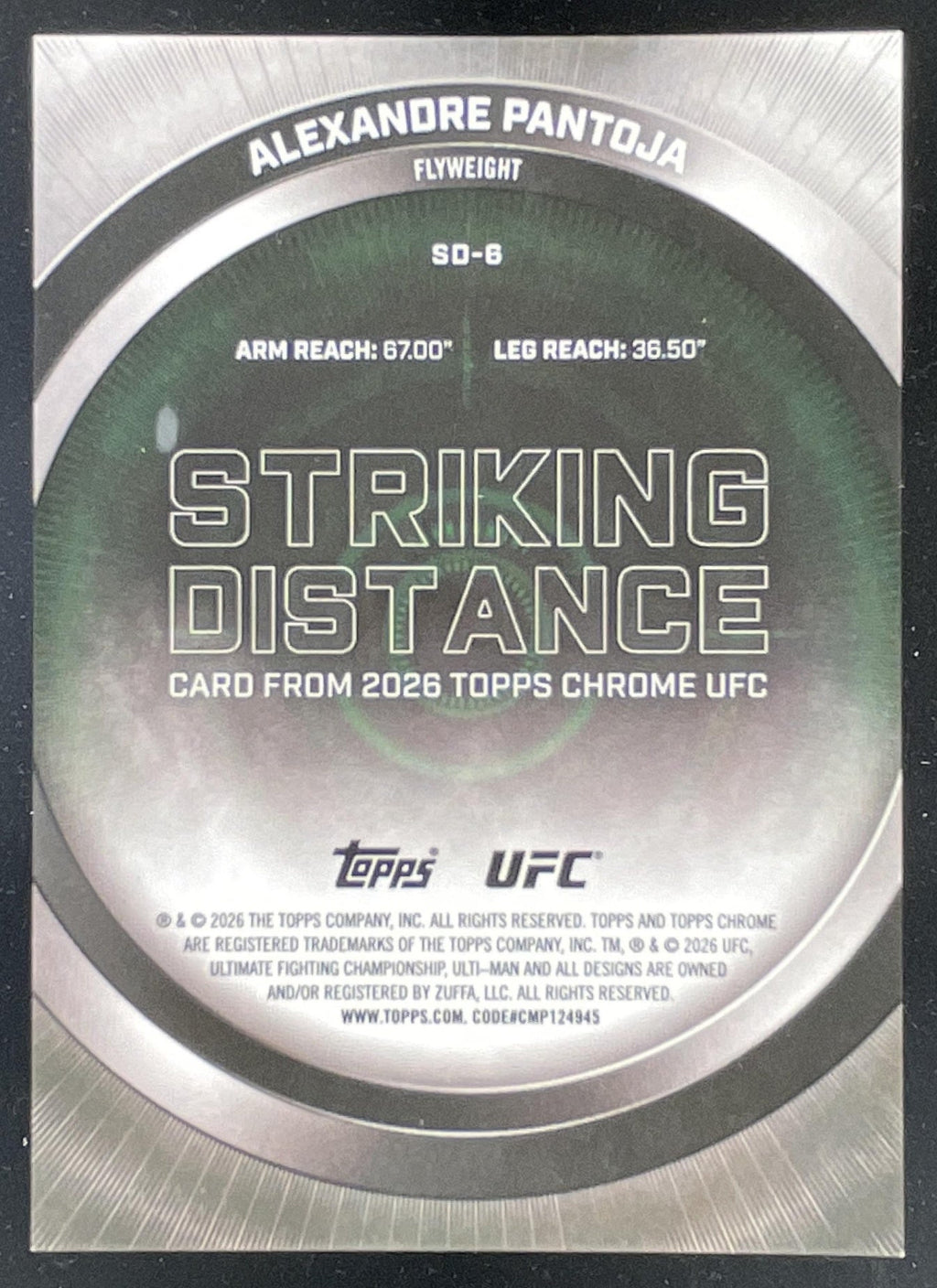 2026 Topps Chrome UFC Striking Distance Gold Geometric #6 Alexandre Pantoja /50 product image 2, provided for visual