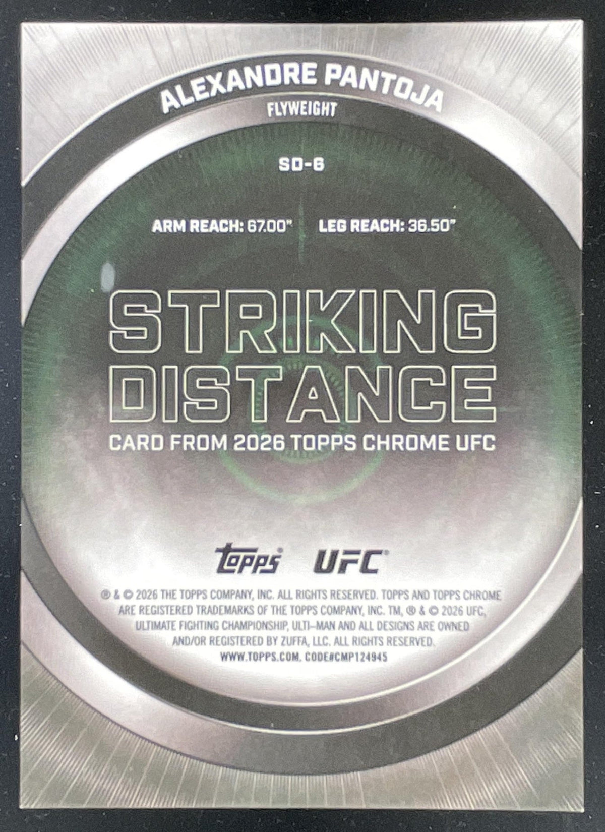 2026 Topps Chrome UFC Striking Distance Gold Geometric #6 Alexandre Pantoja /50 product image 2, provided for visual