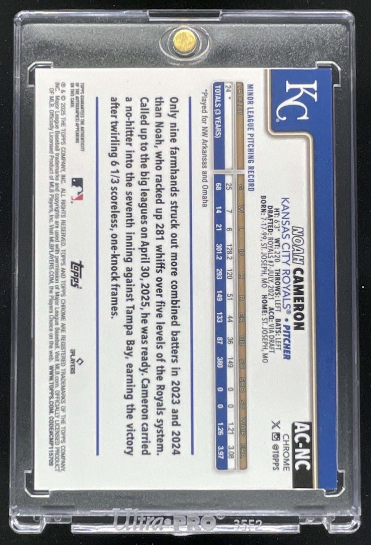 2025 Topps Chrome Update Red Wave #AC-NC Noah Cameron RC Auto /5 product image 2, provided for visual reference and product