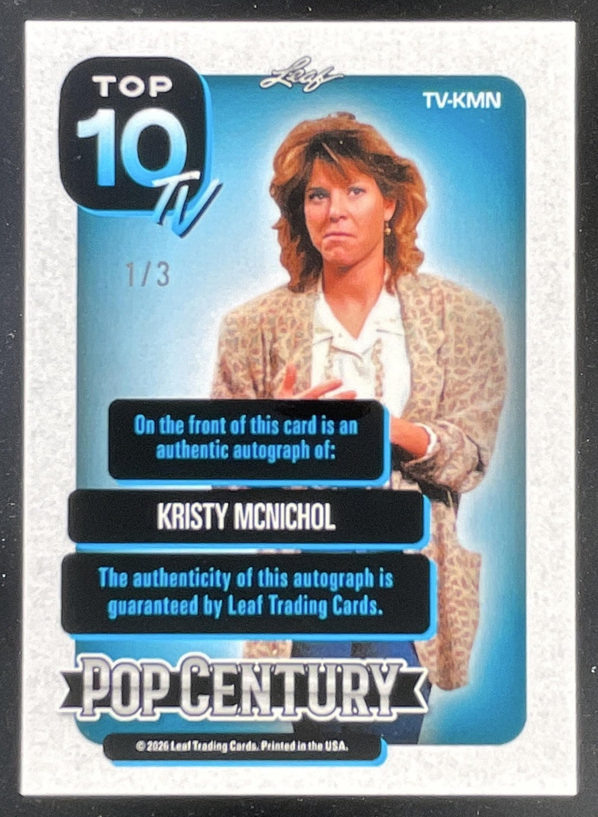 2026 Leaf Metal Pop Century Top 10 TV Crystal Green Kristy McNichol Auto /3 product image 2, provided for visual reference