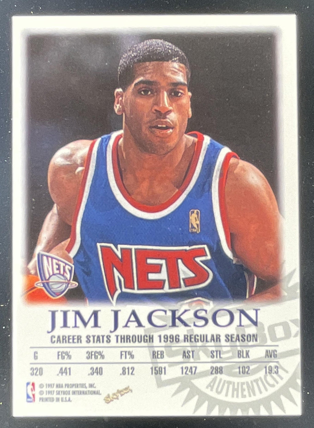 1997-98 Skybox Premium Autographics #NNO Jim Jackson Auto product image 2, provided for visual reference and product detail