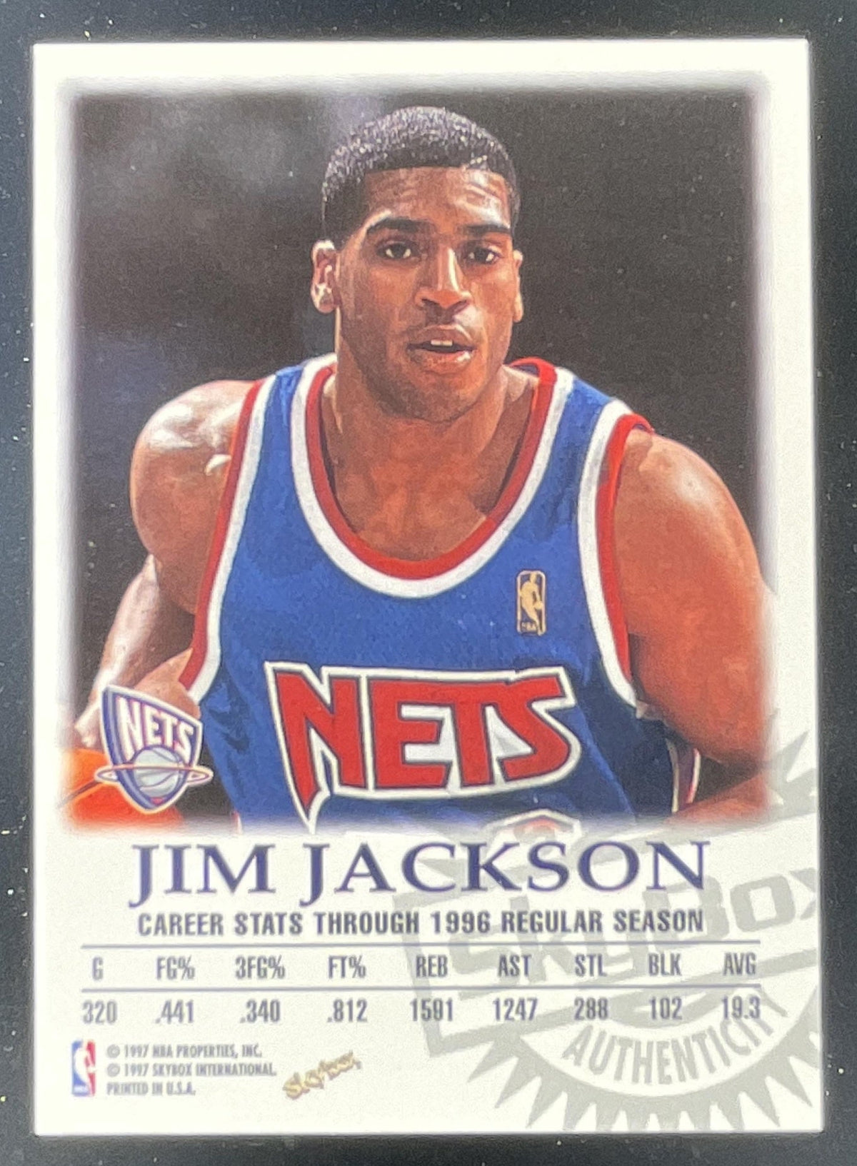 1997-98 Skybox Premium Autographics #NNO Jim Jackson Auto product image 2, provided for visual reference and product detail