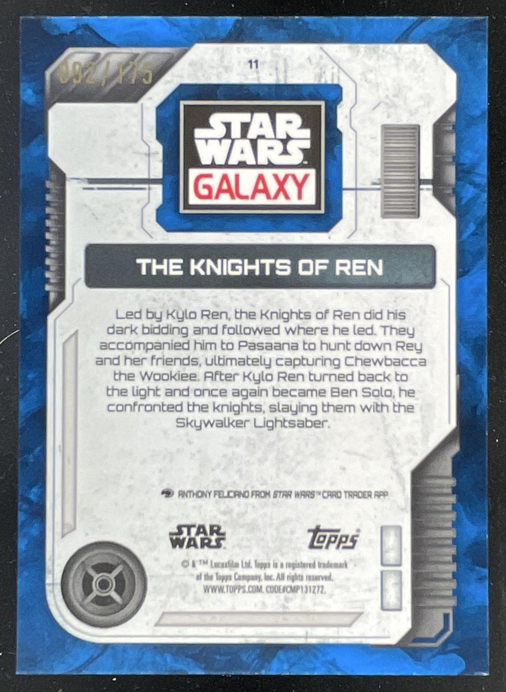 2026 Topps Chrome Star Wars Galaxy Blue Ray Wave #11 The Knights Of Ren /175 product image 2, provided for visual reference