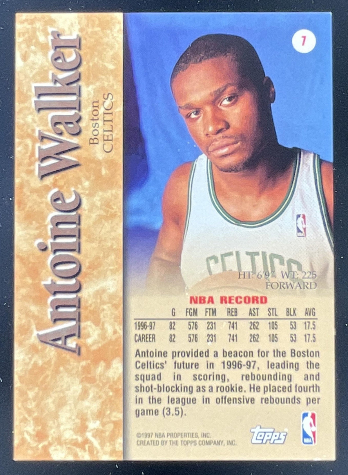 1997-98 Topps Certified Autographs #7 Antoine Walker Autograph Auto product image 2, provided for visual reference and
