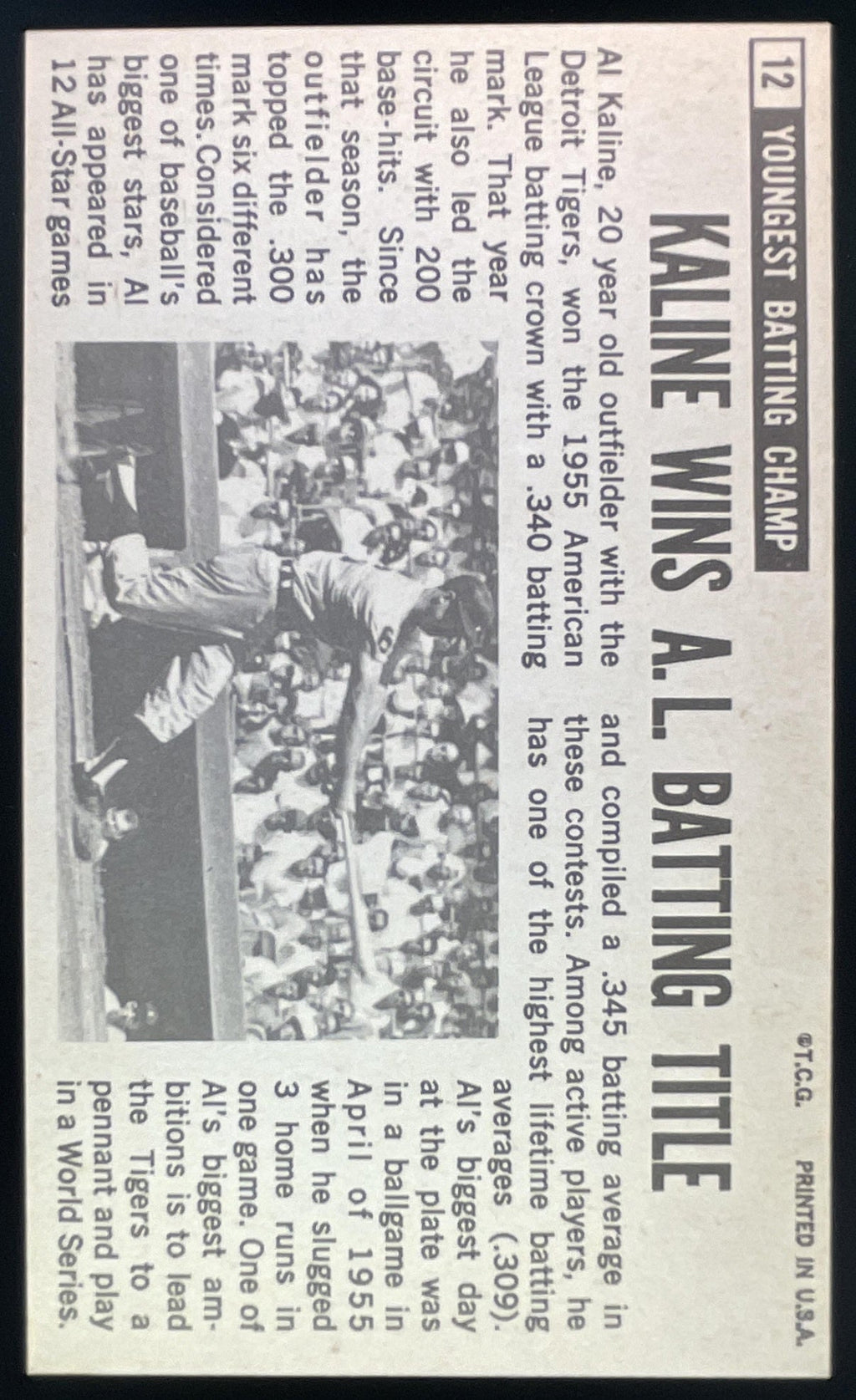 1964 Topps Giants #12 Al Kaline product image 2, provided for visual reference and product detail review