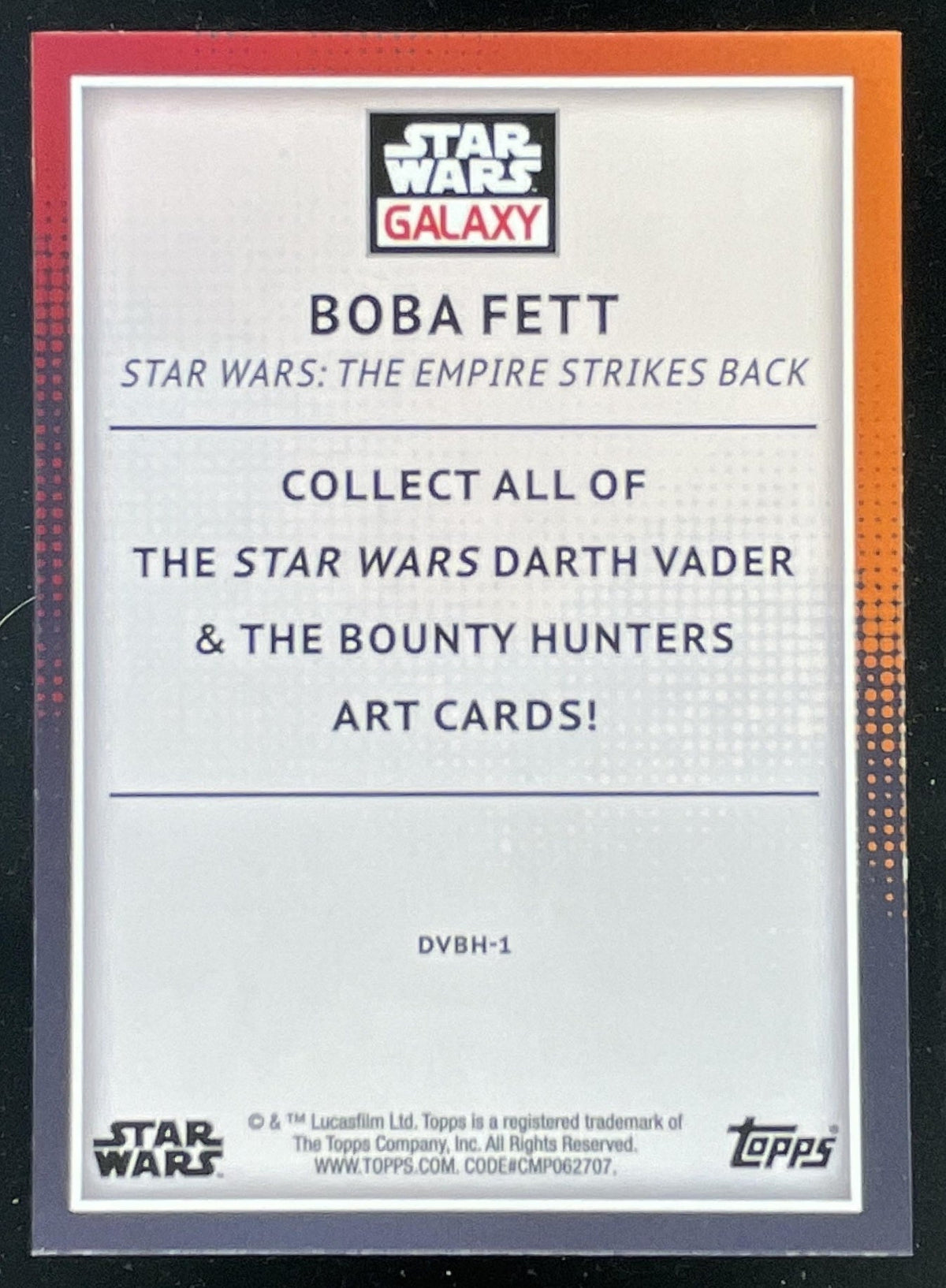 2023 Topps Chrome Star Wars Darth Vader's Bounty Hunters Boba Fett Refractor product image 2, provided for visual reference