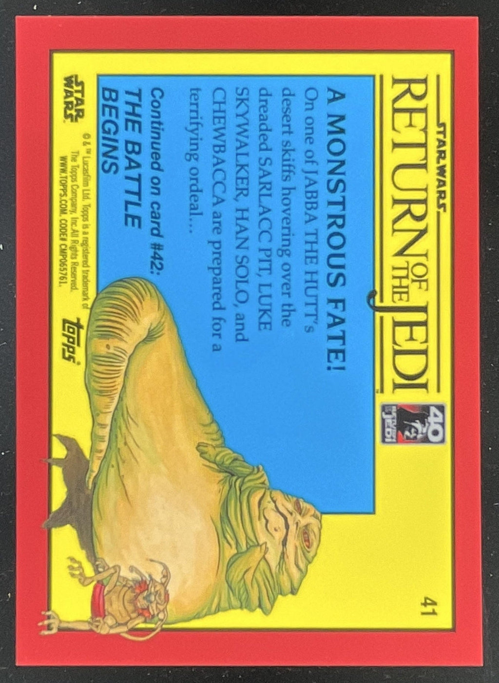 2023 Topps Chrome Sapphire Star Wars Jedi Green #41 A Monstrous Fate!/60 product image 2, provided for visual reference and