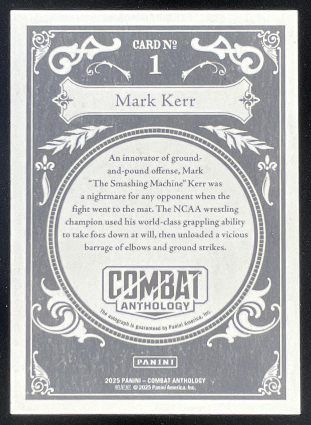 2025 Panini Combat Anthology Golden Age Signatures #1 Mark Kerr Auto product image 2, provided for visual reference and