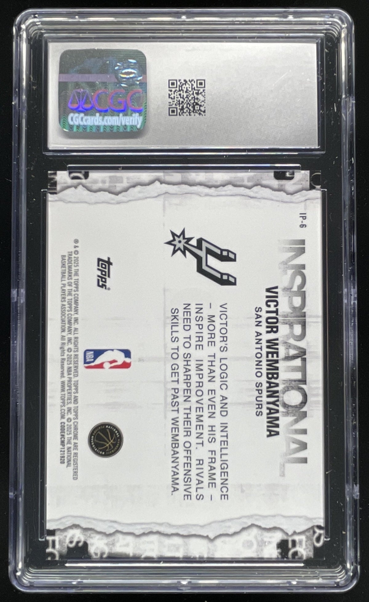 2025-26 Topps Chrome Inspirational Gold Refractor Victor Wembanyama /50 CGC 6 product image 2, provided for visual reference