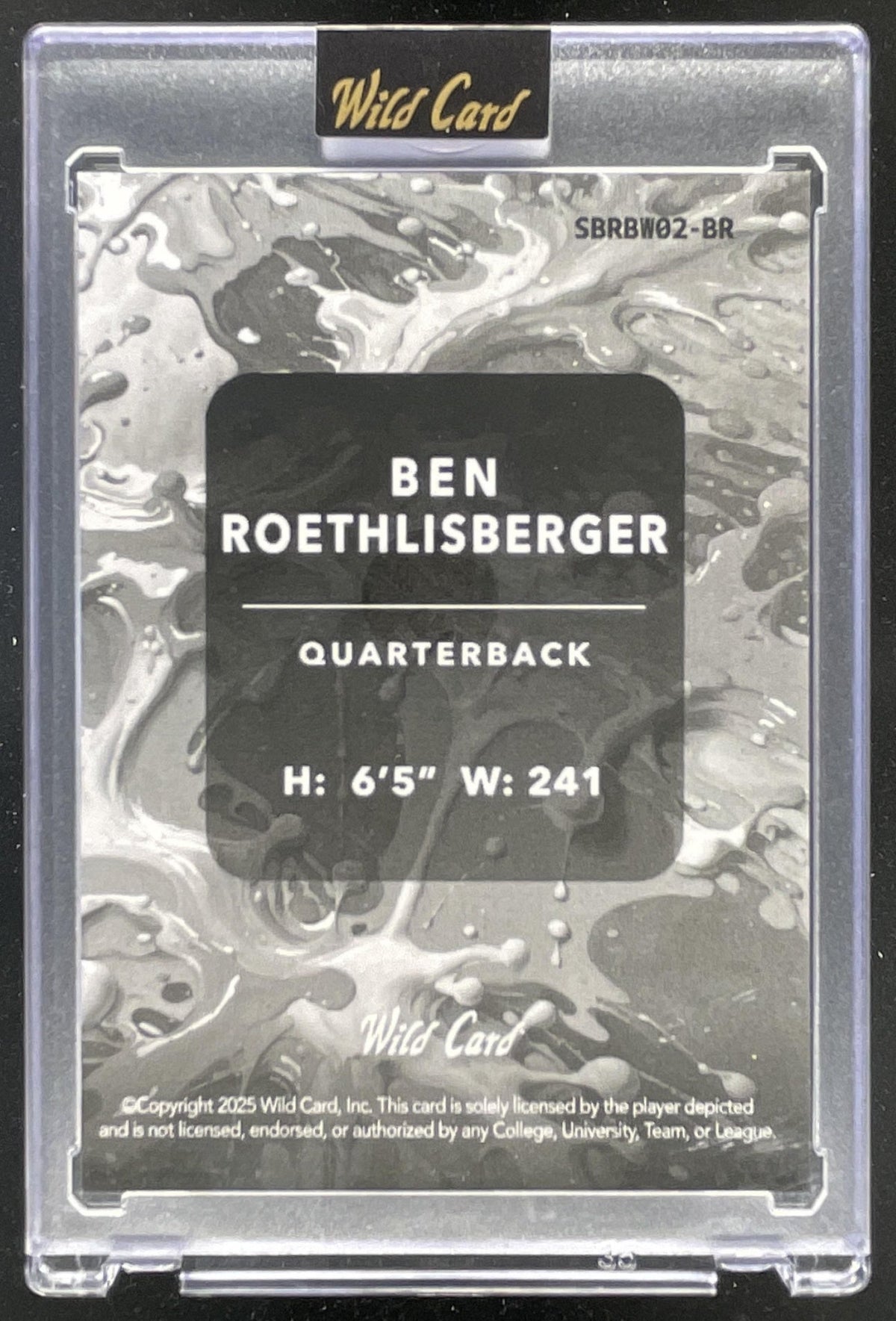 2025 Wild Card Splat #SBRBW02-BR Ben Roethlisberger product image 2, provided for visual reference and product detail review