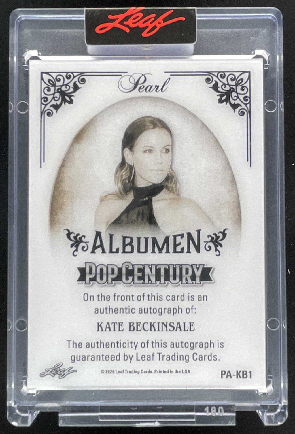 2026 Leaf Metal Century Pearl Albumen Green Spectrum Kate Beckinsale Auto 1/1 product image 2, provided for visual reference