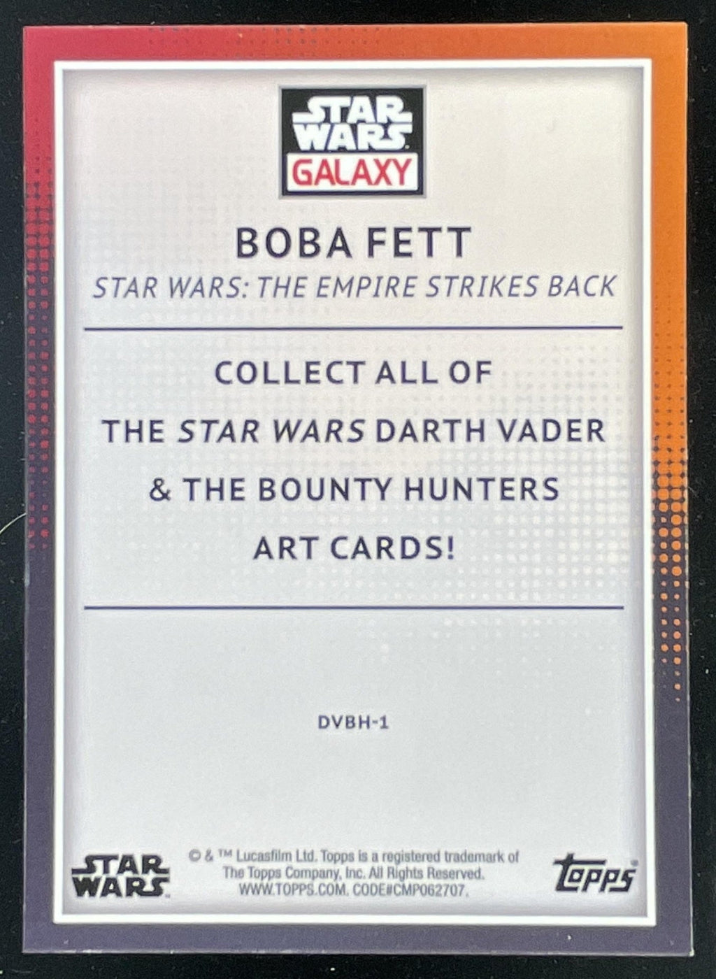 2023 Topps Chrome Star Wars Galaxy Darth Vader's Bounty Hunters Boba Fett product image 2, provided for visual reference and