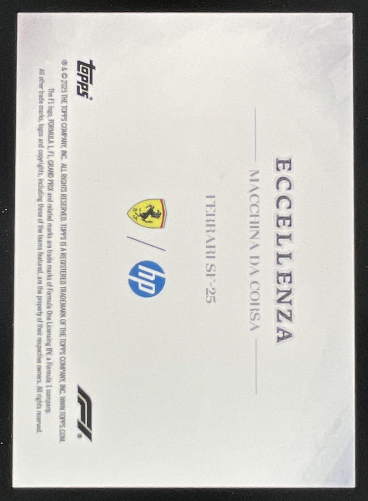 2025 Topps Eccellenza F1 Purple #NNO Scuderia Ferrari HP MC /50 product image 2, provided for visual reference and product
