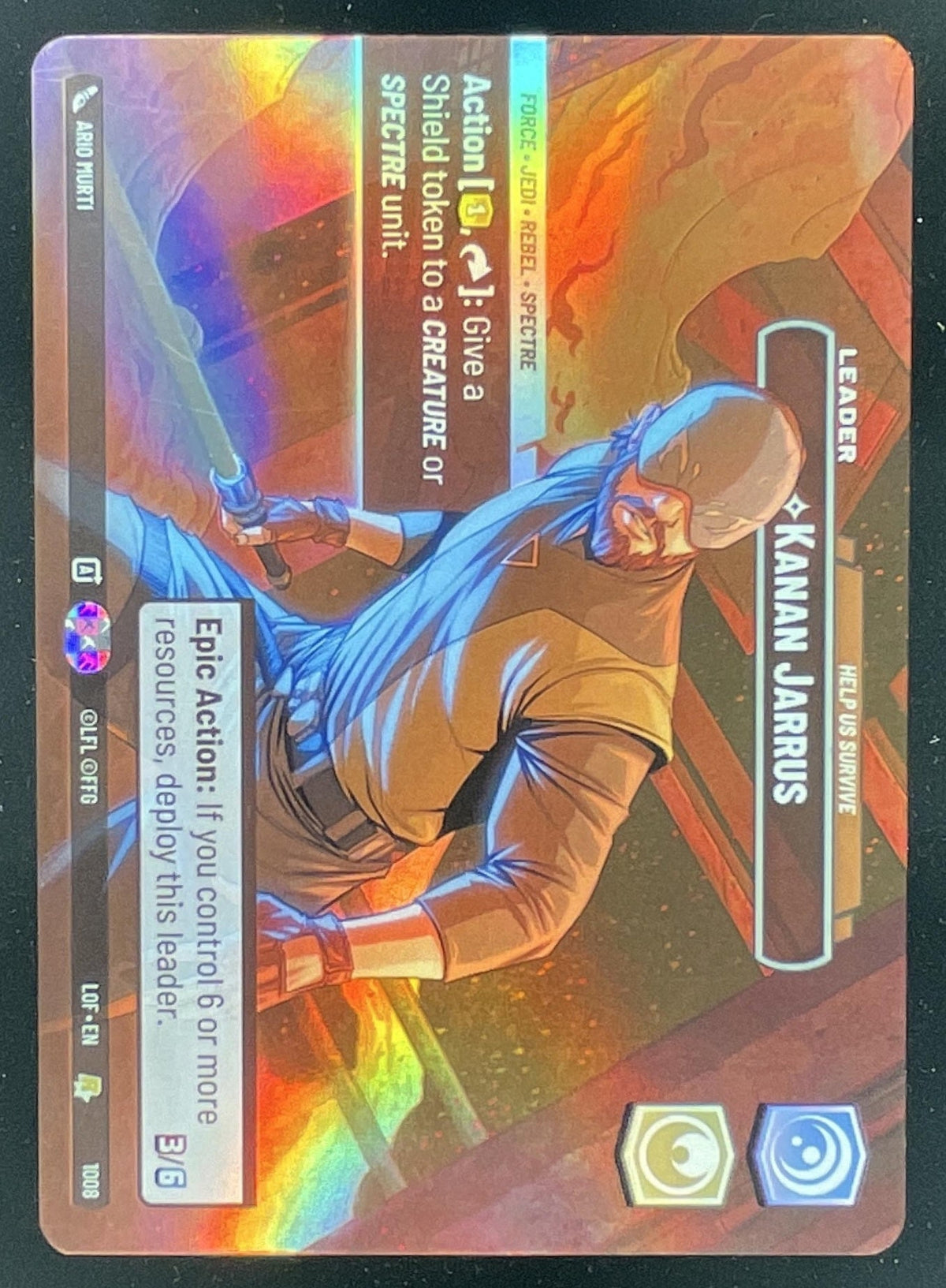 2025 Star Wars Unlimited Kanan Jarrus Help Survive Showcase Legends of the Force product image 2, provided for visual