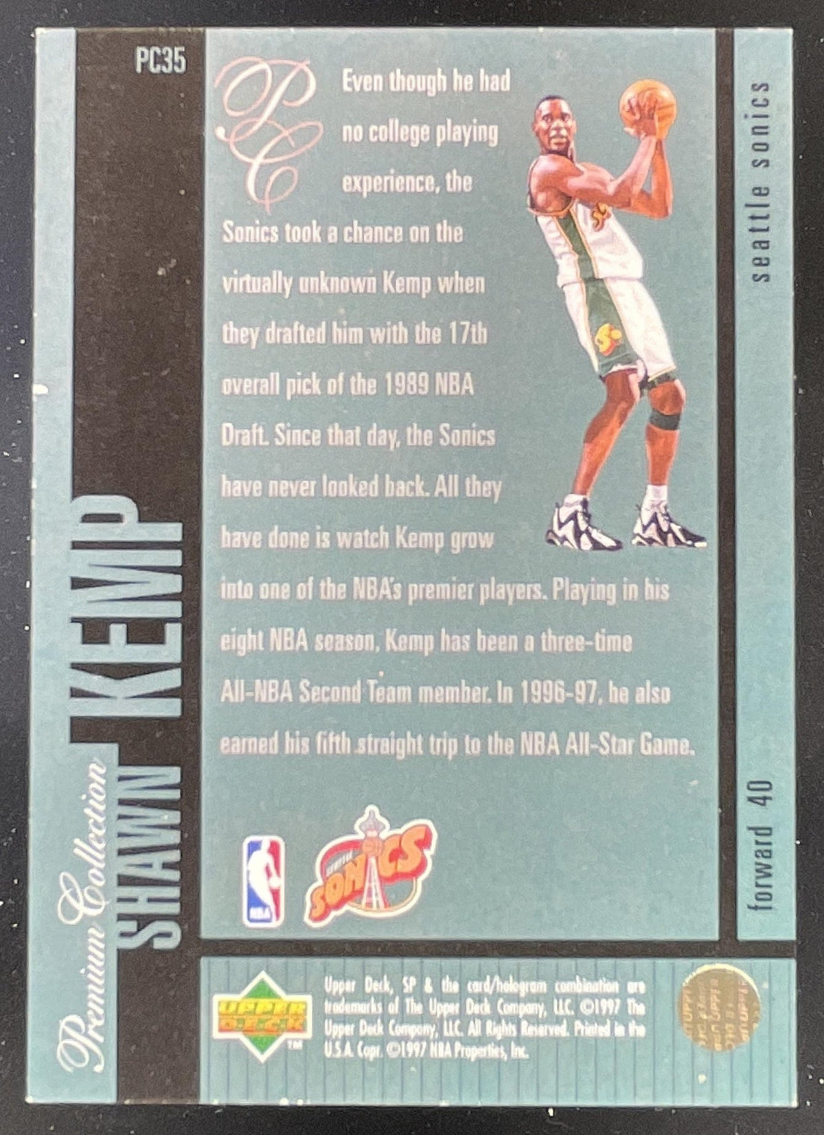 1996-97 SP Premium Collection #PC35 Shawn Kemp product image 2, provided for visual reference and product detail review