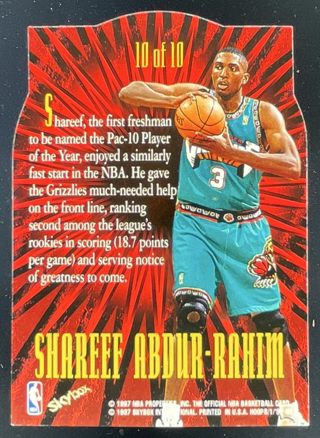 1997-98 Hoops HOOPerstars #10 Shareef Abdur-Rahim product image 2, provided for visual reference and product detail review