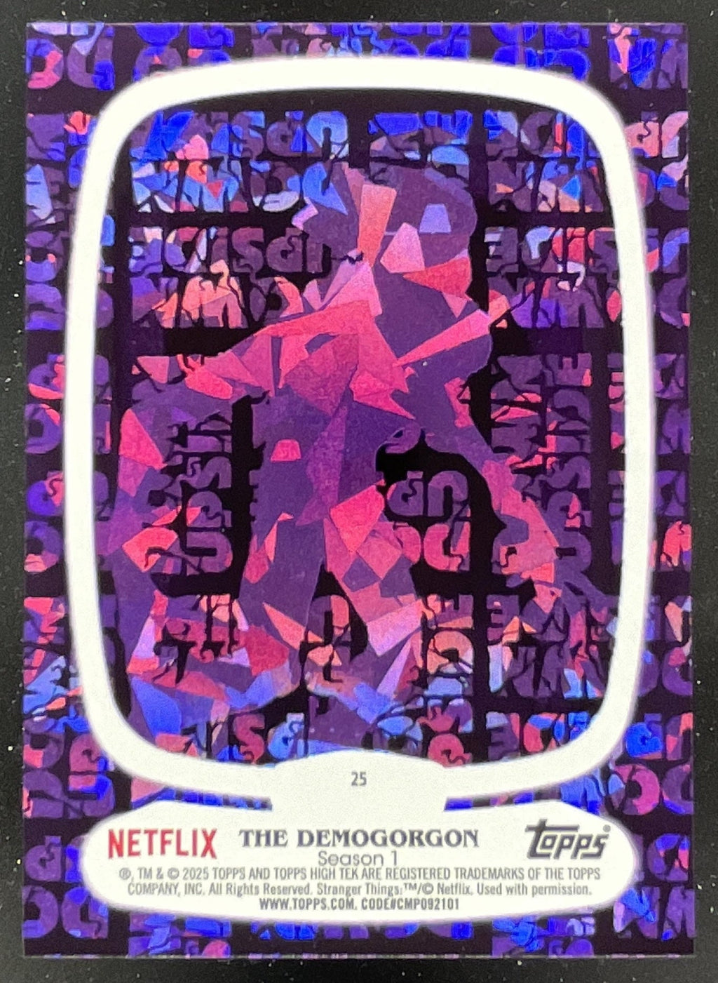2025 Topps High Tek Stranger Things Xmas Lights Arcade Purple Demogorgon /11 product image 2, provided for visual reference