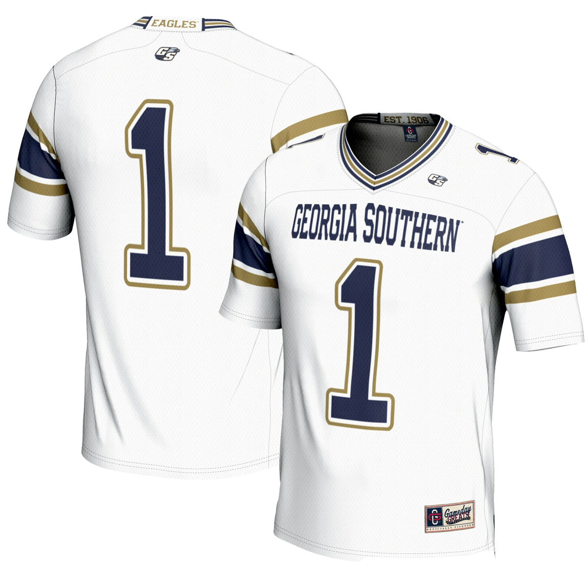 #1 Georgia Southern Eagles Endzone Football Jersey - White product image 1
